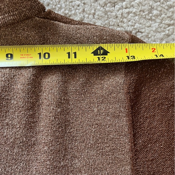 Cache S SILK Metallic Gold Mesh Collared Sweater Knit Top Holiday Elegant VtgY2K - Picture 15 of 15